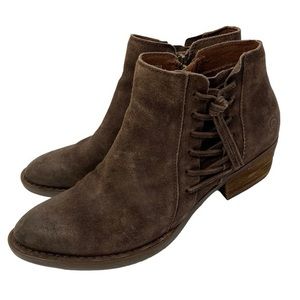 Born Bessie Brown Distressed Suede Ankle Boot | Genuine | Bootie | Size 8m